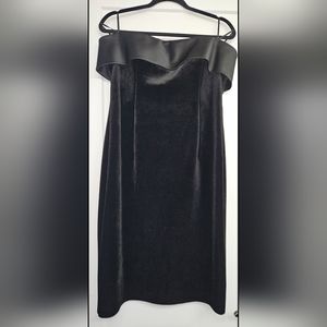 Eliza J. Strapless Velvet Dress, Black, Size 14